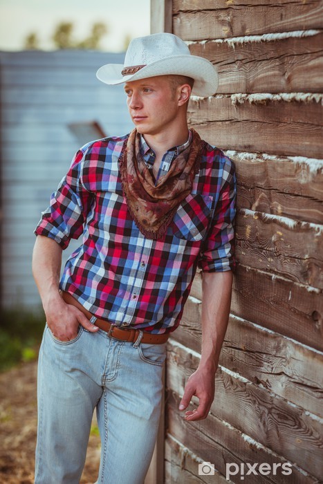 cowboy style man on stable